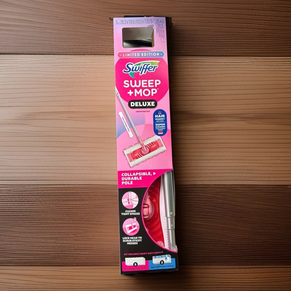 Swiffer Wicked Pink Sweep & Mop Deluxe 2-in-1 Kit Limited Edition NEW